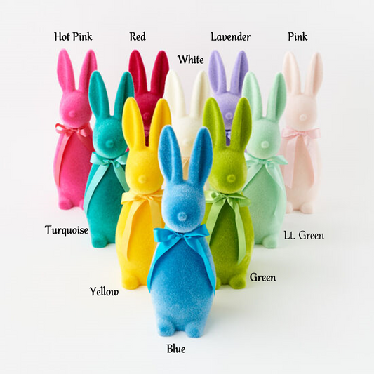 Bright Flocked 16" Standing Bunny - Findlay Rowe Designs