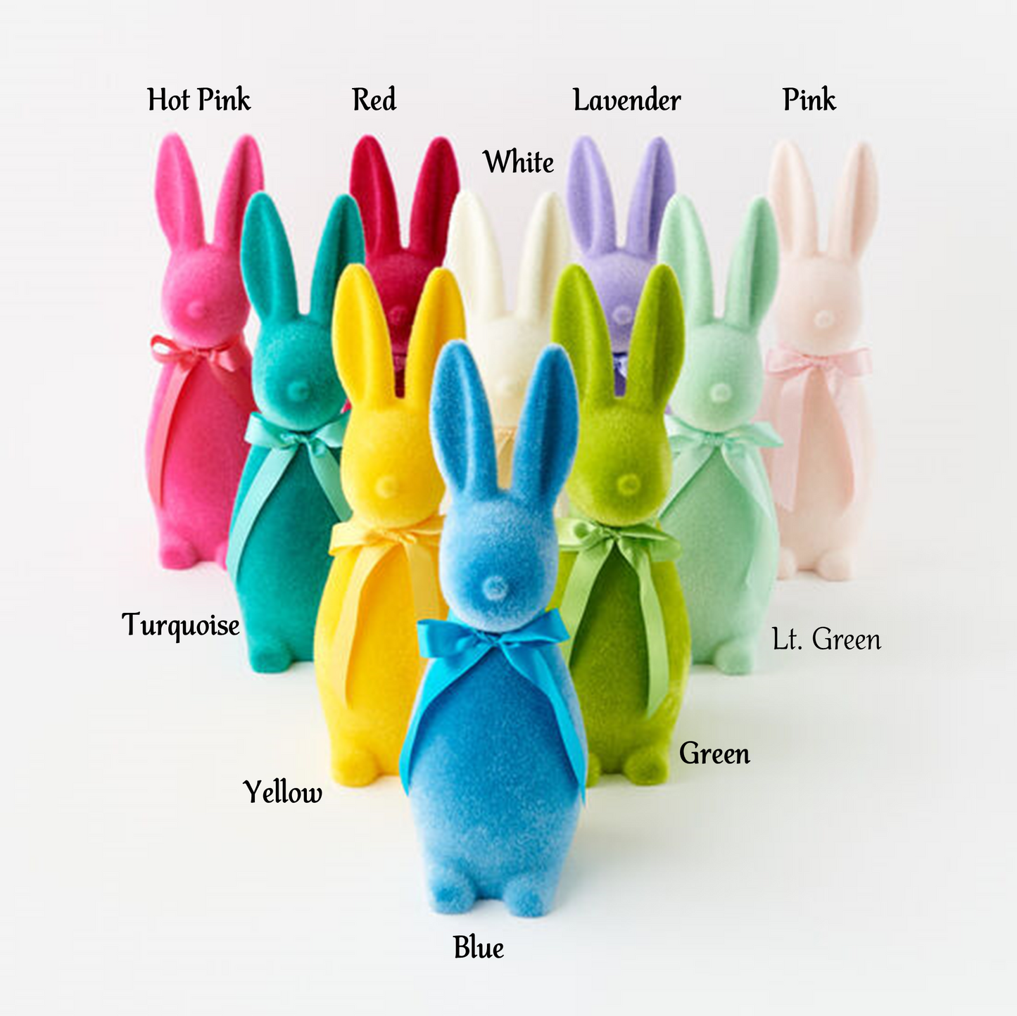 Bright Flocked 16" Standing Bunny - Findlay Rowe Designs