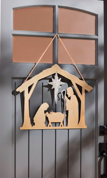 Nativity Door Hanger - Gold - Findlay Rowe Designs