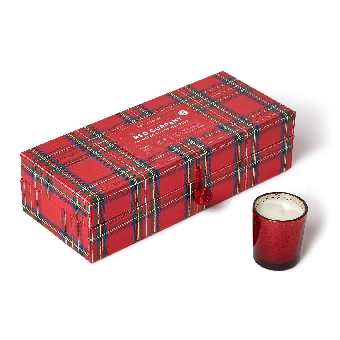 Candles - Mercury Glass - Red Currant - Tartan Box Set of 3 - Findlay Rowe Designs