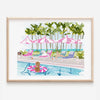 Rebecca Illustrated - Art Print - Pool Pawty - 8x10