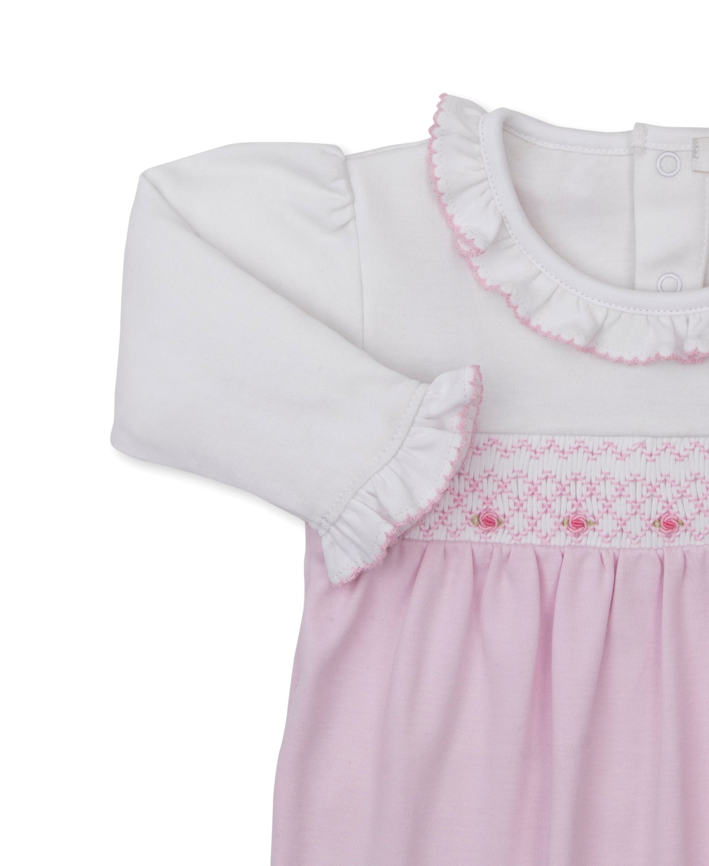 Kissy Kissy - Footie - Hand Smocked - Pink and White