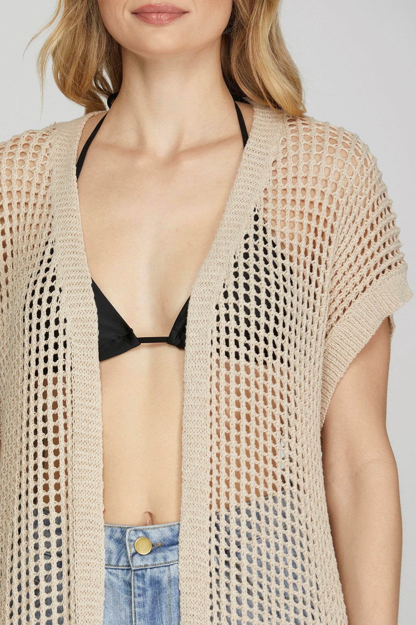 Sweater - Duster Fishnet - Cream - Findlay Rowe Designs
