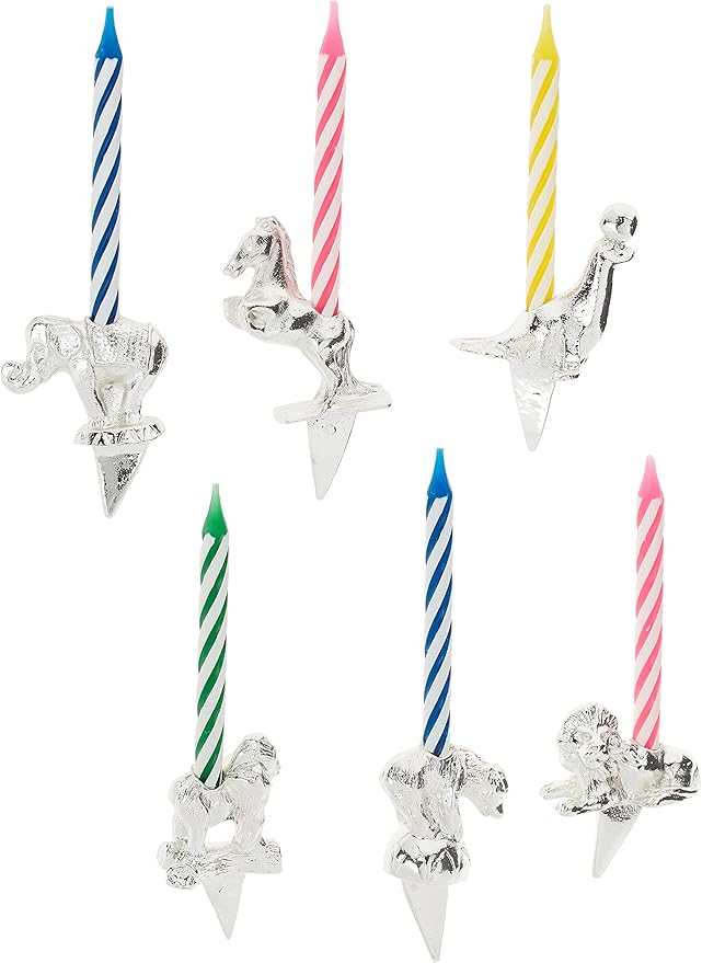 Reed and Barton - Let's Celebrate 6-piece Circus Animals Candle Set - Findlay Rowe Designs