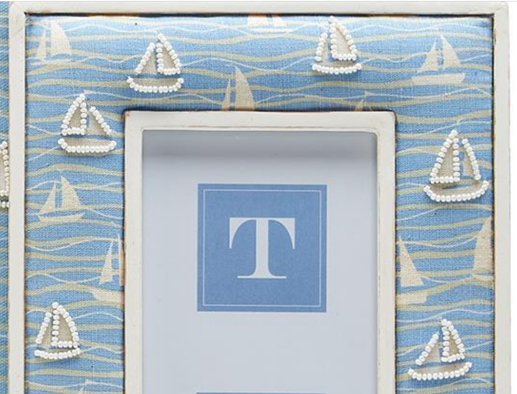 4x6 or 5x7 Frame - Sailboat Hand-Beaded - Findlay Rowe Designs