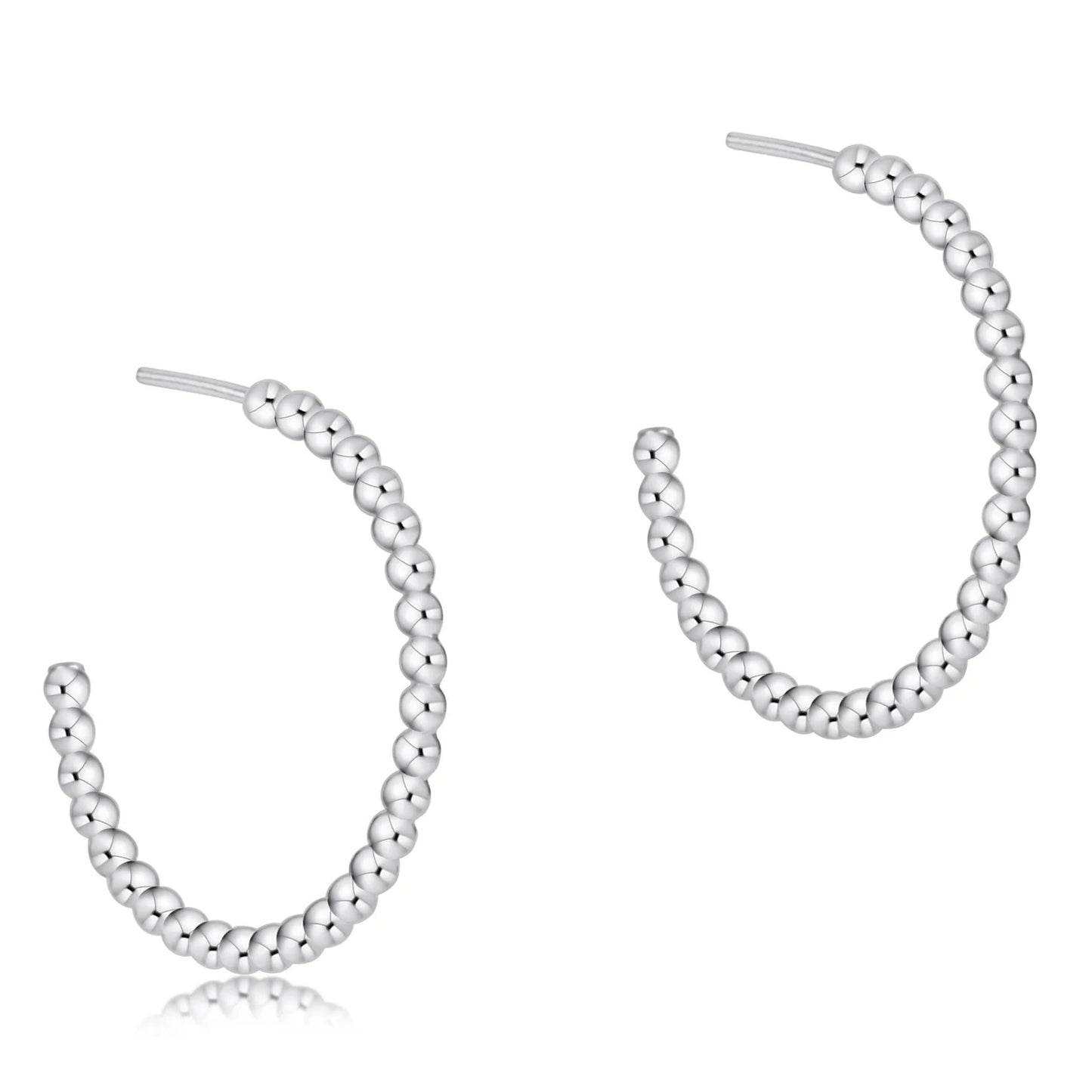 Enewton - Beaded Classic 1.25in Post Hoop - 3mm Sterling - Findlay Rowe Designs