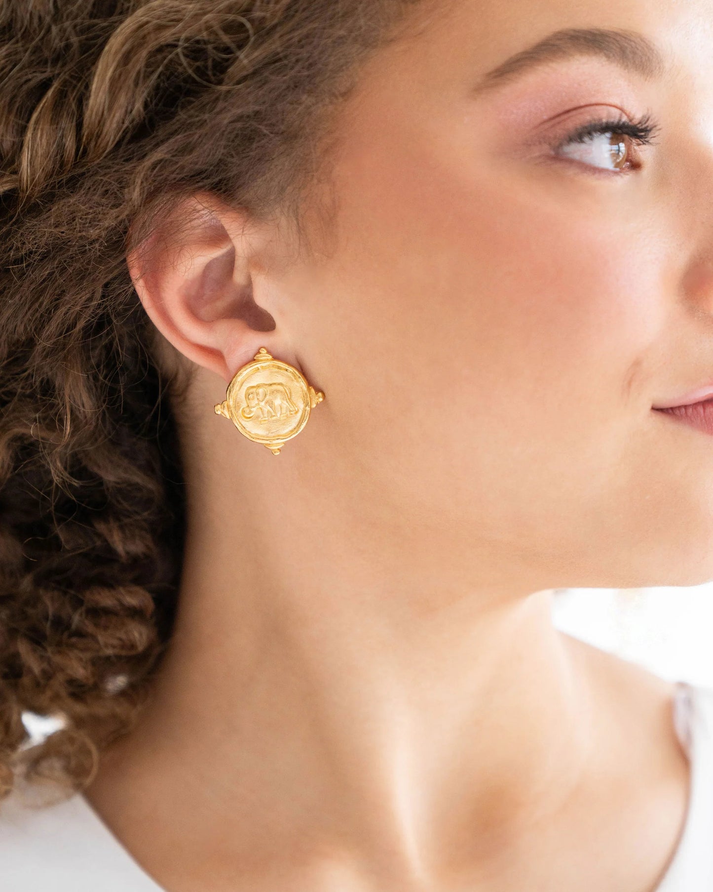 Susan Shaw - Earrings - Elephant Intaglio Studs
