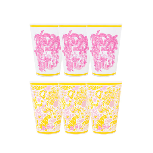 Lilly Pulitzer - Pool Cups - Lilly Royal Zoo - Set 6 - Findlay Rowe Designs