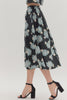 Skirt - Floral Print Midi - Black - Findlay Rowe Designs