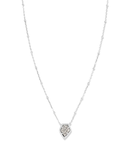Kendra Scott - Framed Silver Tess Satellite Short Pendant Necklace in Platinum Drusy