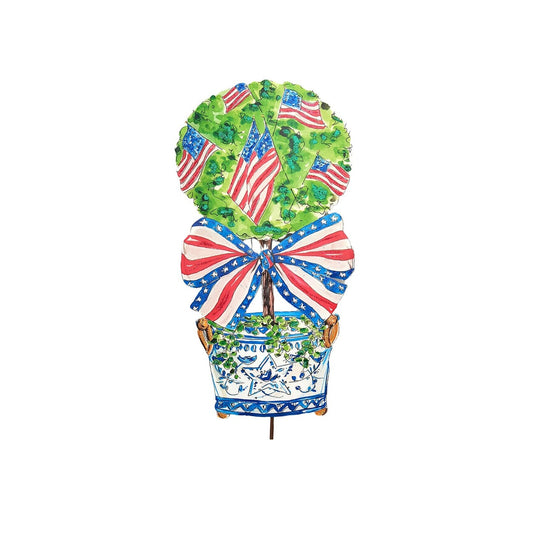Roundtop - Rosanne Beck Stake - Topiary Flag in Pot - Findlay Rowe Designs
