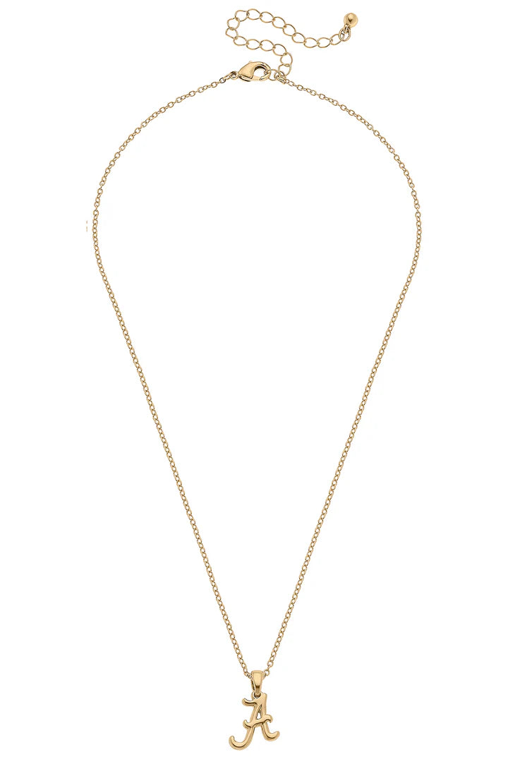 Necklace - Alabama Crimson Tide - 24k Gold Plated Pendant - Findlay Rowe Designs
