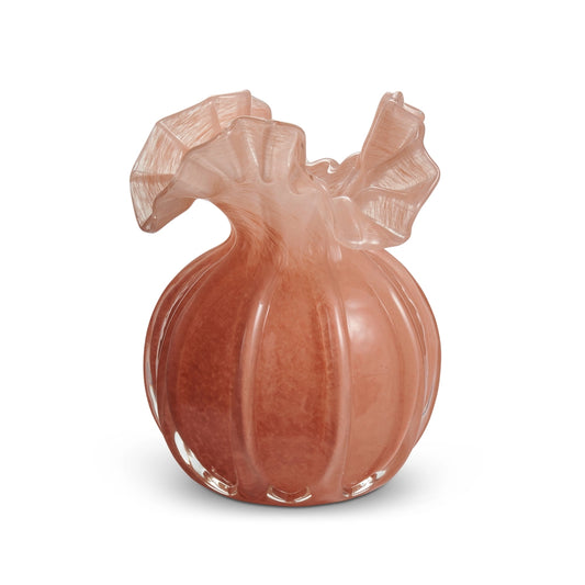 Vase - 6.5in Ruffled - Salmon - Findlay Rowe Designs