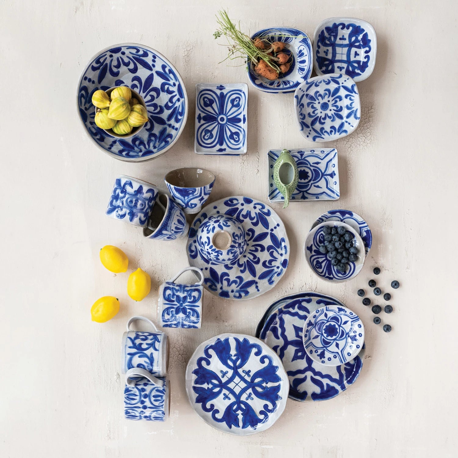 Trinket Tray - Hand-Painted Stoneware Plate - Blue - Findlay Rowe Designs