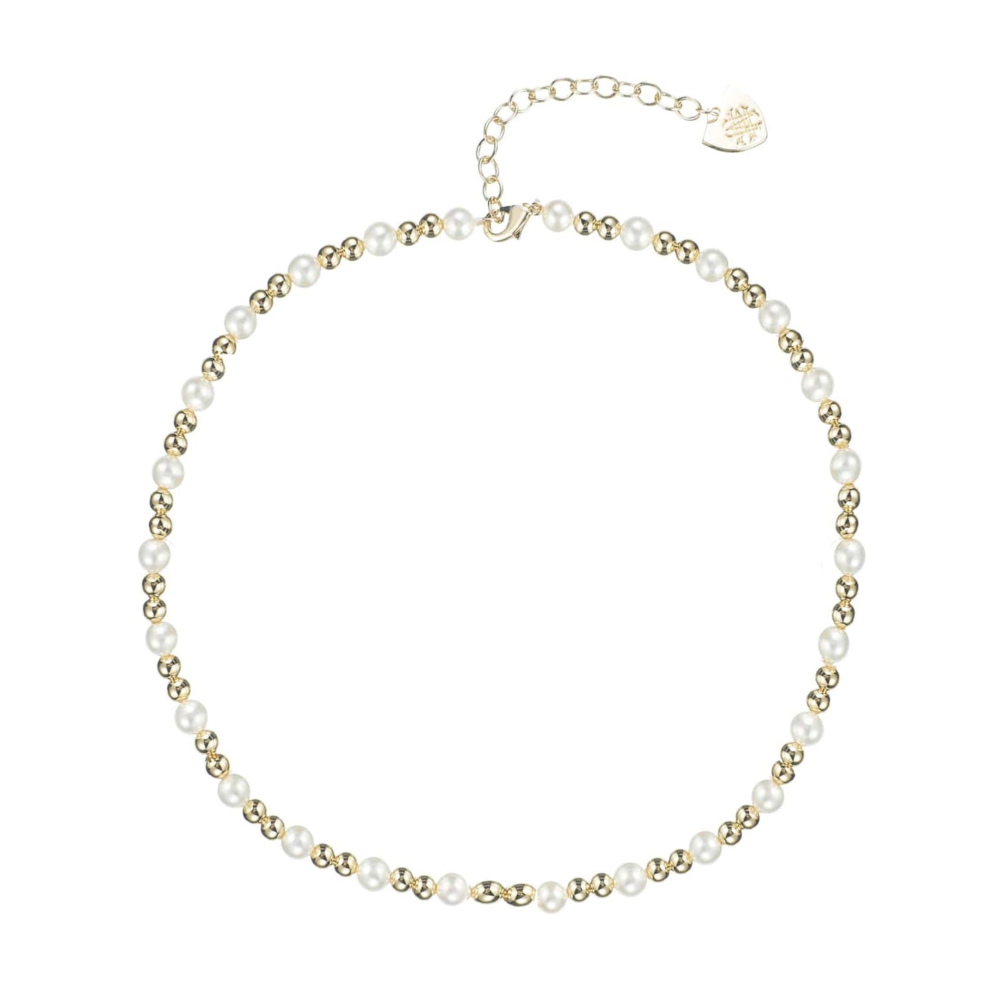 Natalie Wood - Adorned Pearl Mini Beaded Necklace in Gold - Findlay Rowe Designs