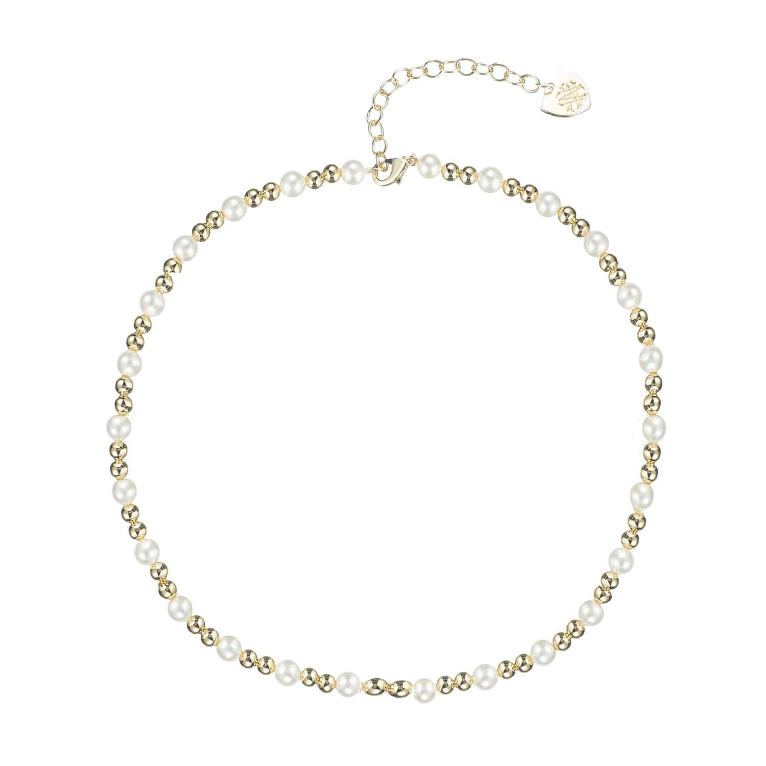 Natalie Wood - Adorned Pearl Mini Beaded Necklace in Gold - Findlay Rowe Designs