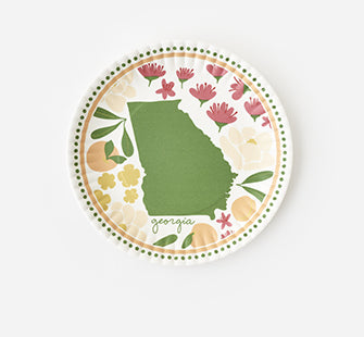 Georgia In Bloom "Paper'' Melamine Plate - 9in - Findlay Rowe Designs