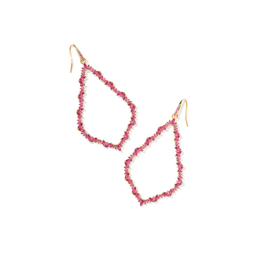 Kendra Scott - Earrings - Sophee Crystal Open Frame - Gold Pink Crystal