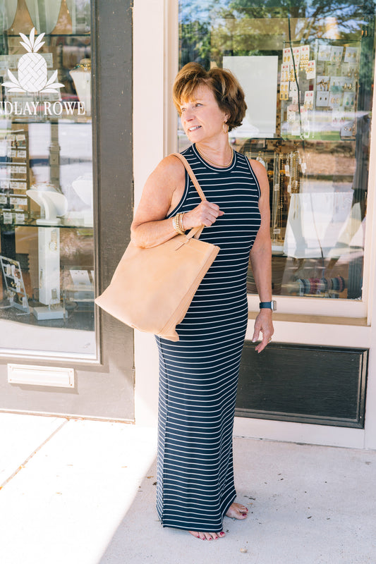 Spanx - Maxi Dress - Air Essentials Sleeveless Navy Stripe - Findlay Rowe Designs