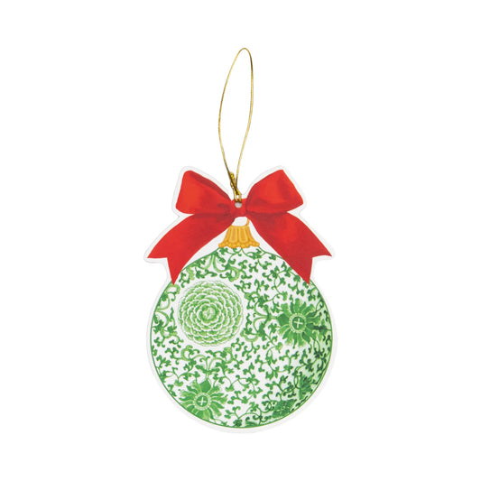 Caspari - Gift Tags - Green Ceramic Ornament