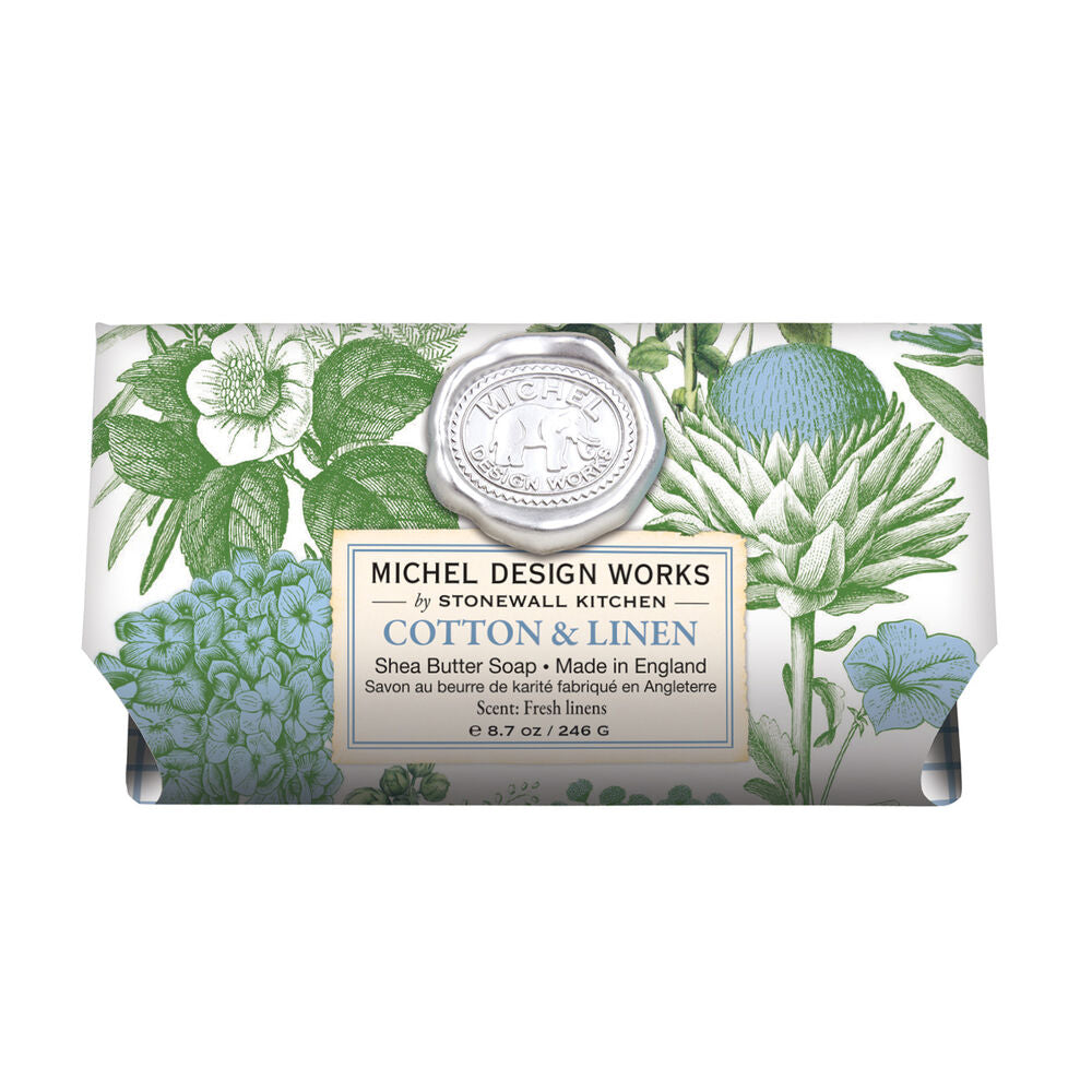 Michel Design Works - Large Bath Soap Bar - Cotton & Linen - Findlay Rowe Designs