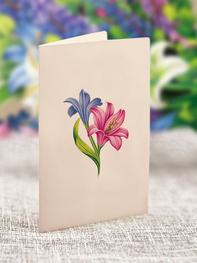 Fresh Cut Paper - Pop Up Bouquet Matching Card - Mini Mini Lilies and Lupines - Findlay Rowe Designs
