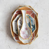 Stoneware Octagon Plate - Hand-Painted Palm and Pine - Findlay Rowe Designs