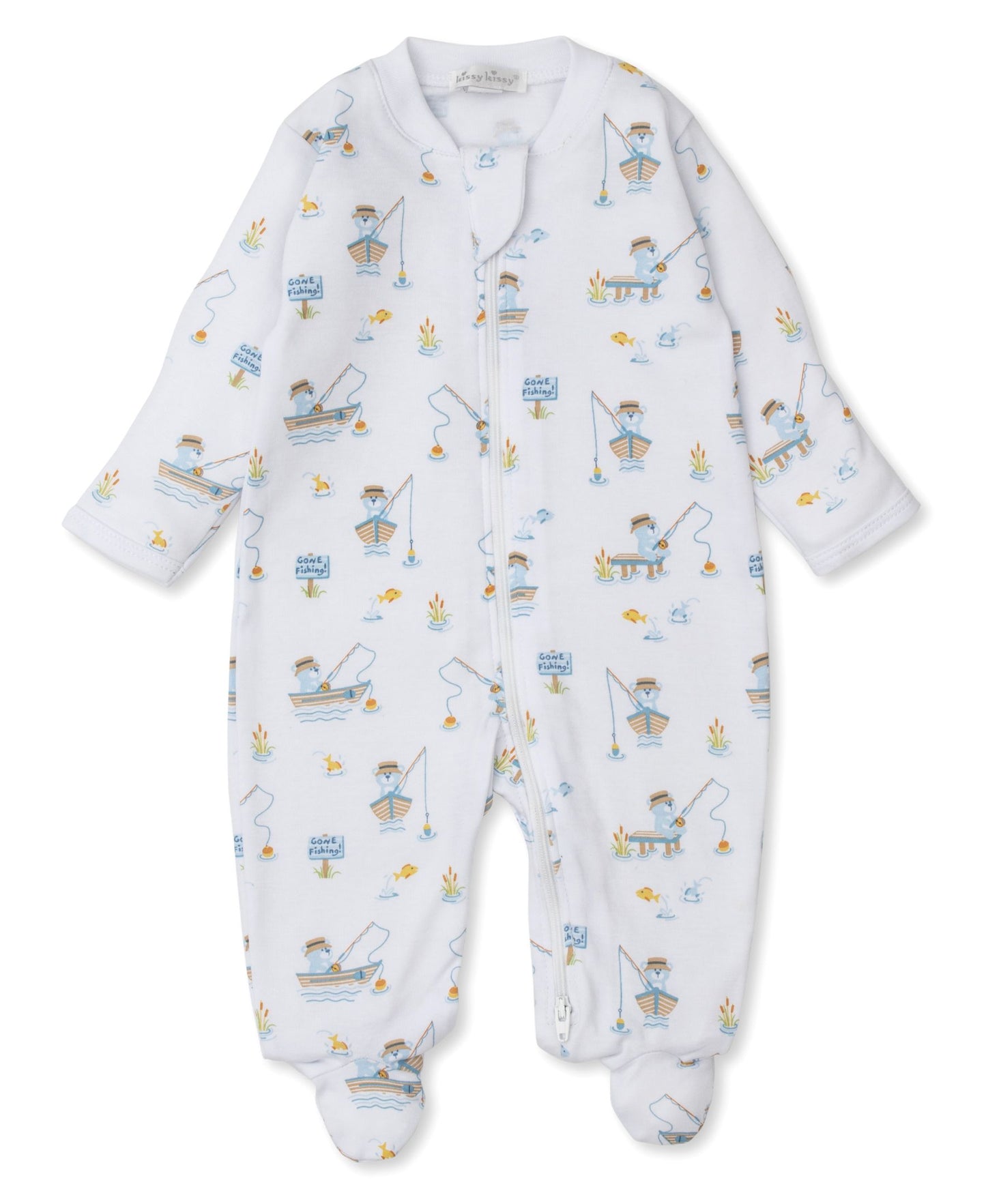 Kissy Kissy- Rather Be Fishing Zip Footie - Findlay Rowe Designs