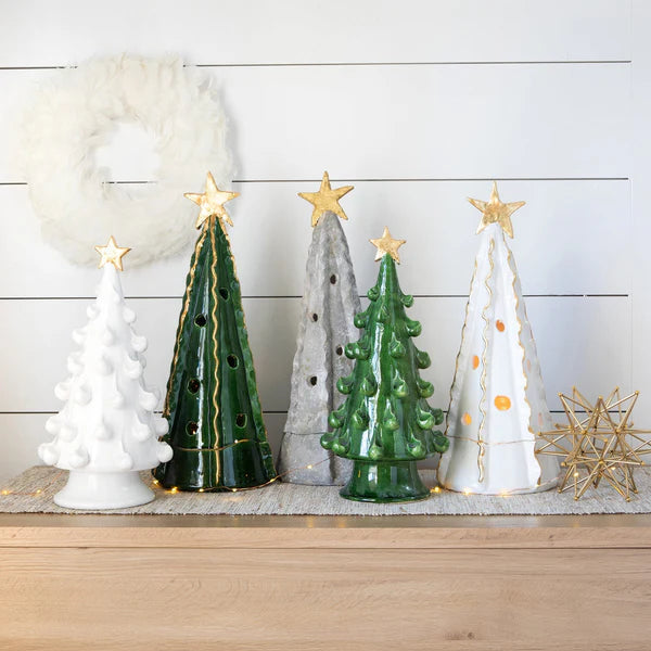 Vietri - Foresta White Medium Tree with Gold Star