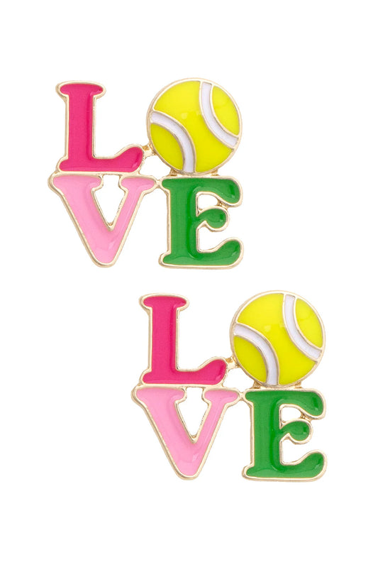 Canvas - Earrings - Stud - LOVE Stacked Tennis - Findlay Rowe Designs