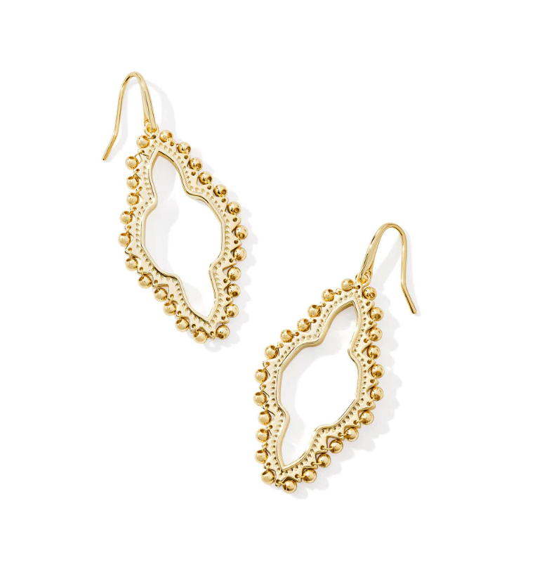 Clearance - Kendra Scott - Earring - Abbie Beaded Open Frame - Gold " - Findlay Rowe Designs