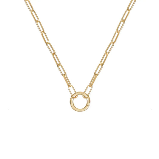 Natalie Wood - Necklace - Heritage Paperclip Charm Gold 18in