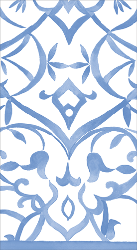 Caspari - Guest Towel Napkins - Algrave - Ceramic Blue - Findlay Rowe Designs