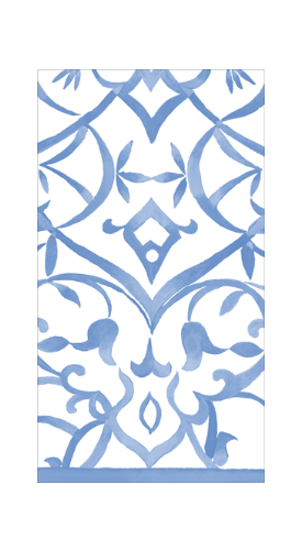 Caspari - Guest Towel Napkins - Algrave - Ceramic Blue - Findlay Rowe Designs
