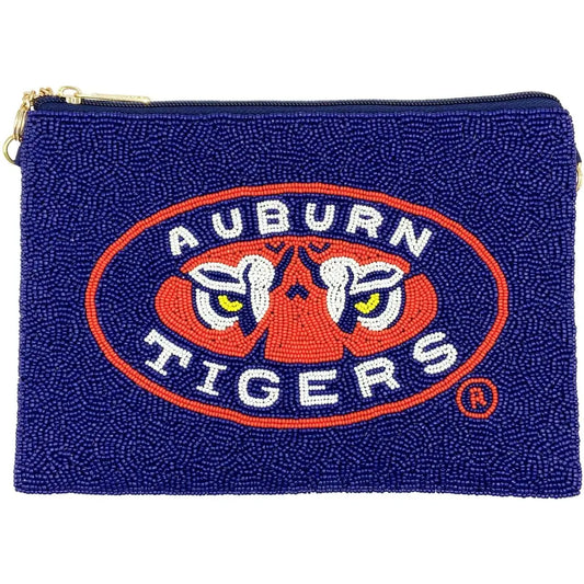 Beaded Crossbody Bag - Auburn Tigers - Findlay Rowe Designs