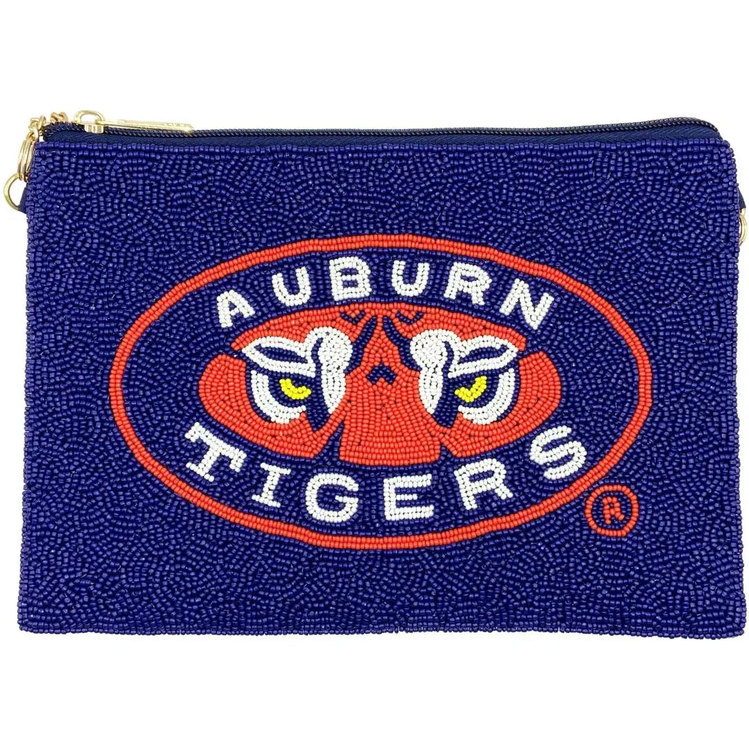 Beaded Crossbody Bag - Auburn Tigers - Findlay Rowe Designs