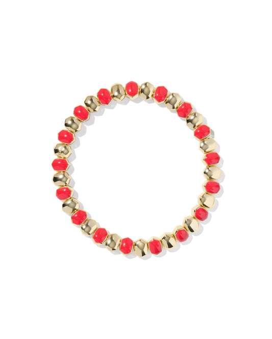 Kendra Scott - Bracelet - Daphne Enamel Stretch - Gold Red Enamel - Findlay Rowe Designs