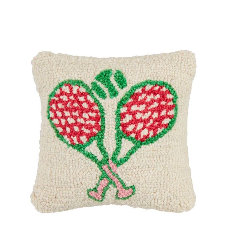 Mud Pie - Pillow - Tennis Racquet Mini Hooked - Findlay Rowe Designs