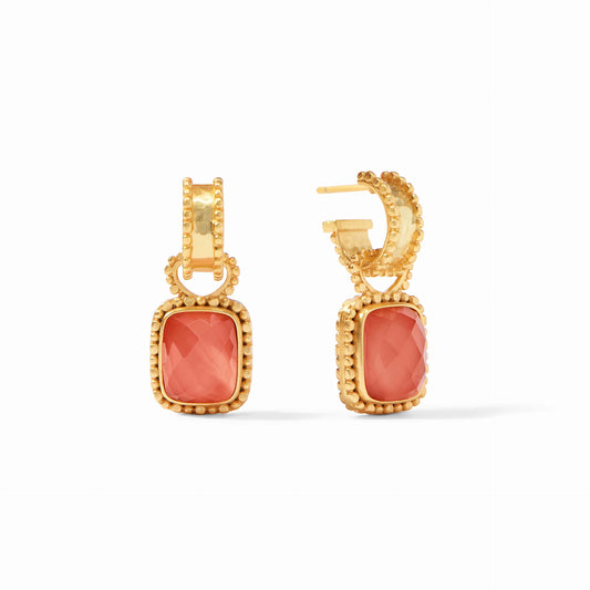 Julie Vos -Marbella Hoop & Charm Earring in Iridescent Coral - Findlay Rowe Designs