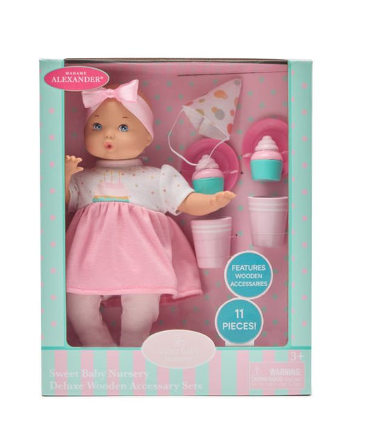Madame Alexander - Sweet Baby Nursery 12-inch - Deluxe Party Wooden Accessory Set