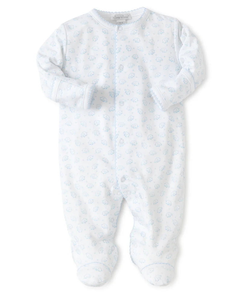 Kissy Kissy - Zip Footie - Ele Fun - Blue - Findlay Rowe Designs