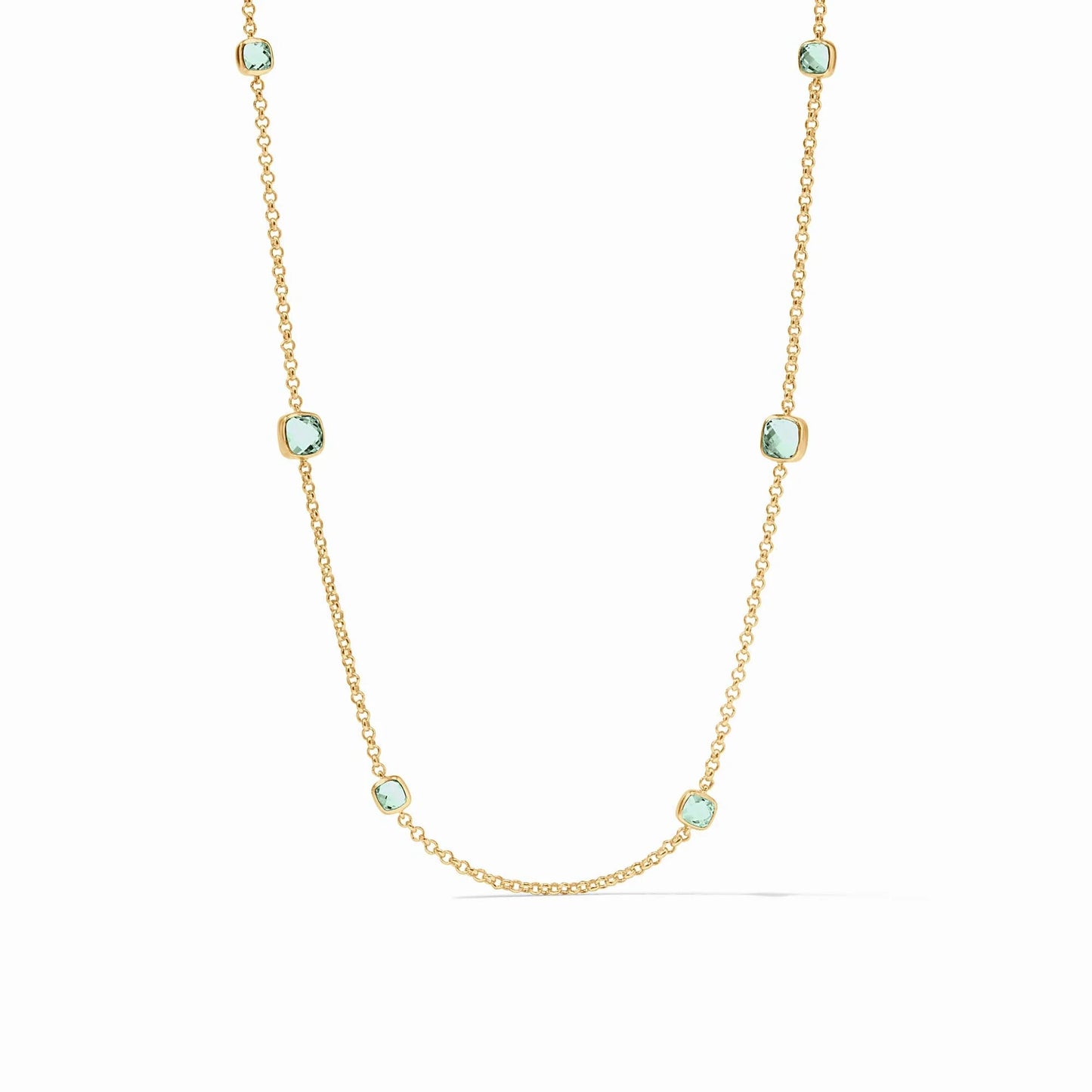 Julie Vos- Aquitaine Station Necklace in Aquamarine Blue