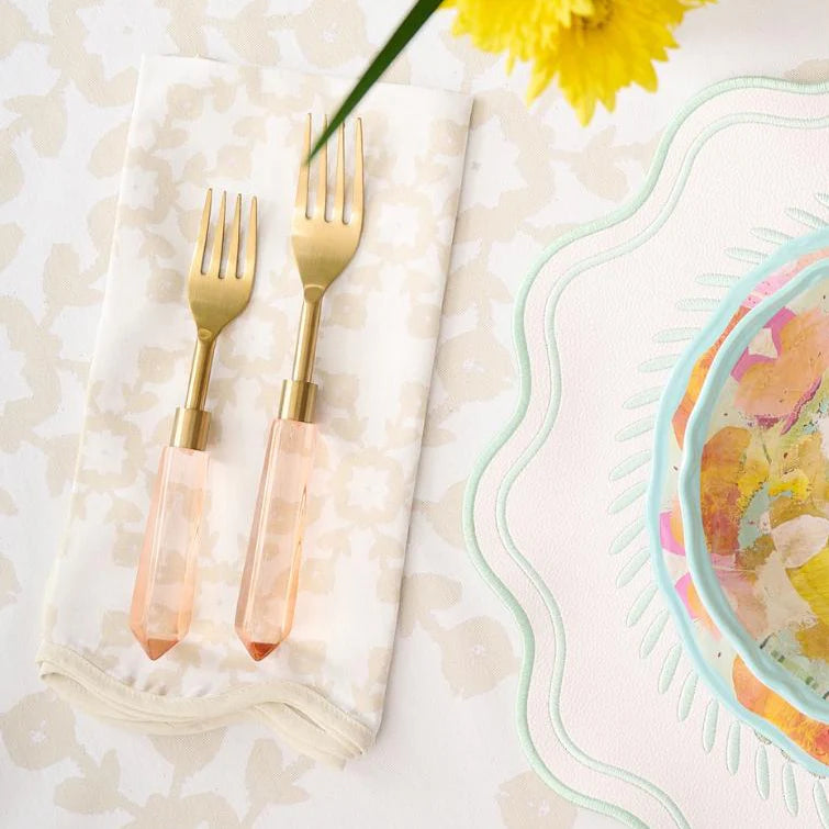 Laura Park - Scalloped Dinner Napkins - Highlands Beige