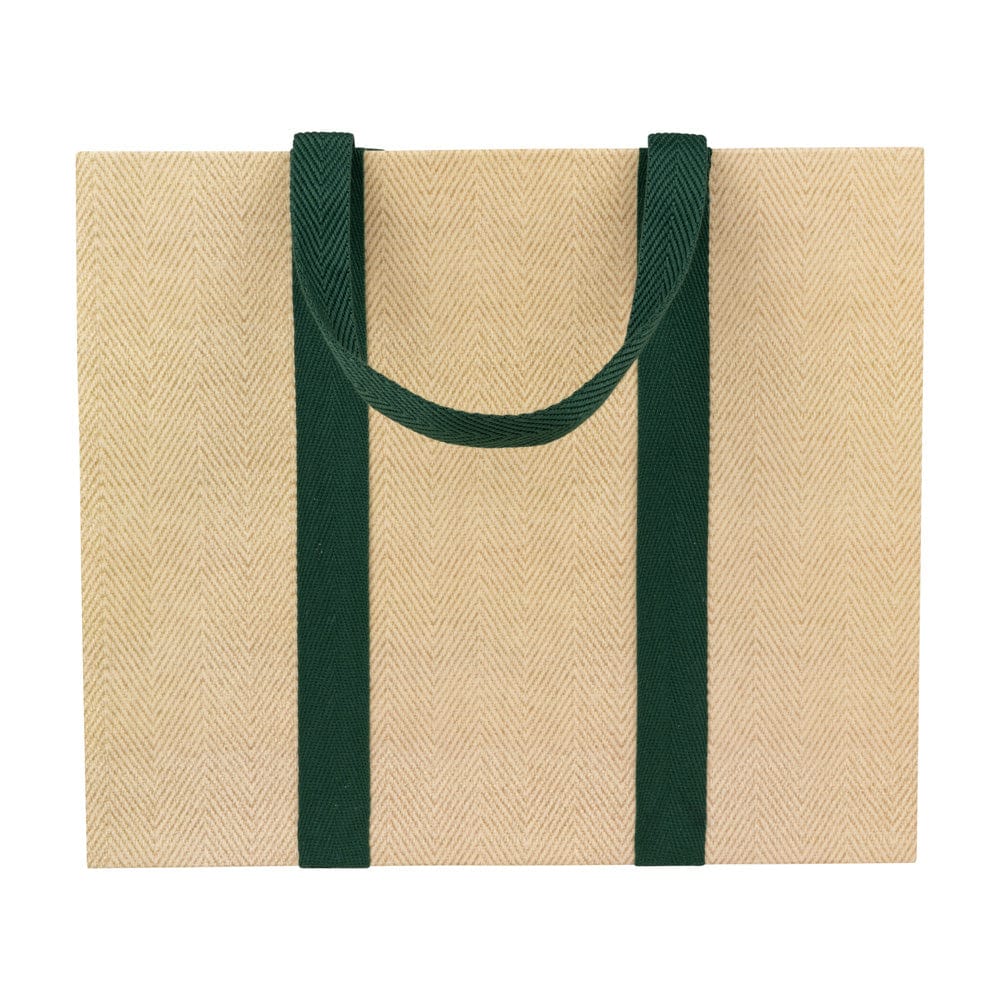 Caspari - Gift Bag - Jute And Twill Large Natural & Hunter - Findlay Rowe Designs