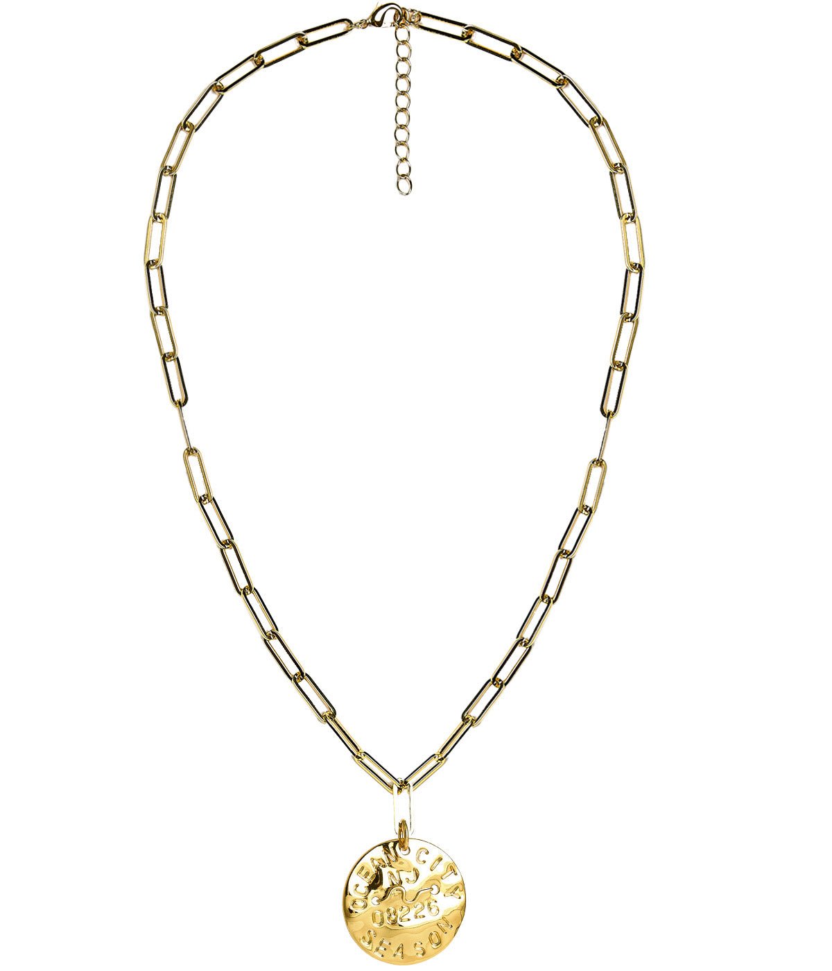 Lisi Lerch - Necklace - Beach Charm - Plated Paper Clip Chain - Seaside Beach - Findlay Rowe Designs