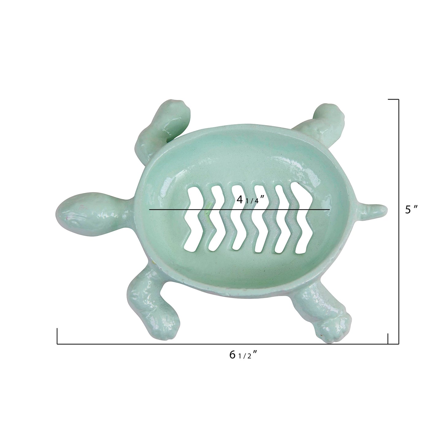 Turtle Soap Dish - Cast Iron - Distressed Aqua - Findlay Rowe Designs