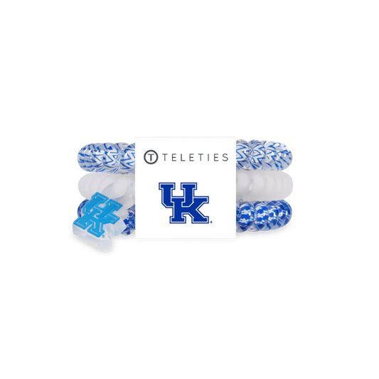 Teleties - Spiral Hair Ties - Kentucky Go Big Blue! - Small - Findlay Rowe Designs