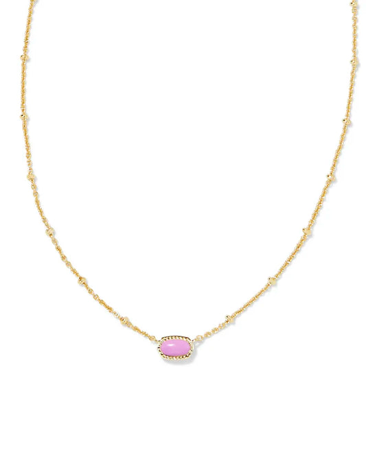 Kendra Scott -Mini Elisa Gold Satellite Short Pendant Necklace in Fuchsia Magnesite - Findlay Rowe Designs