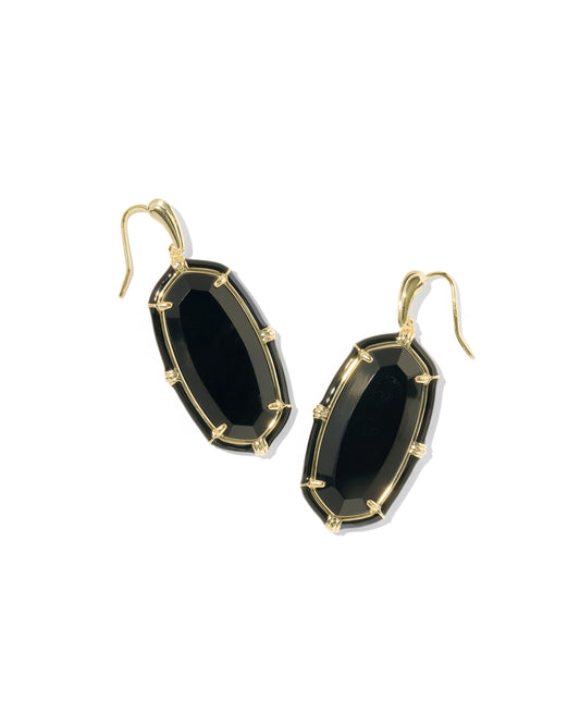 Kendra Scott - Earring - Elle Enamel Drop - Gold Black Agate - Findlay Rowe Designs
