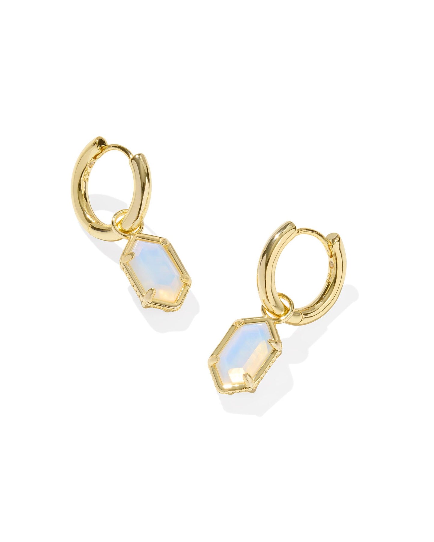 Kendra Scott - Earring - Hallie Gold Huggie Earrings -Opalite Illusion